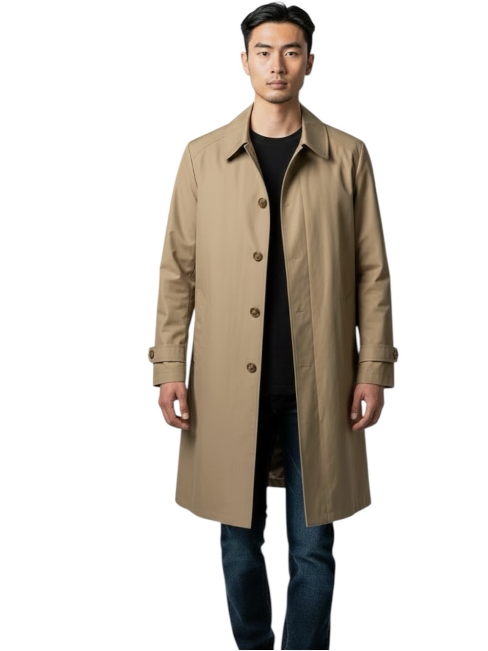 Preppy Newport harbor men’s deep pile zipper lined trench coat made in USA
